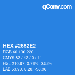 カラーコード: HEX #2882E2 | qconv.com