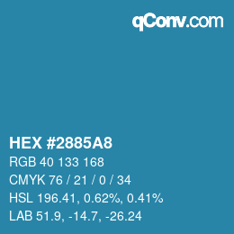 Color code: HEX #2885A8 | qconv.com