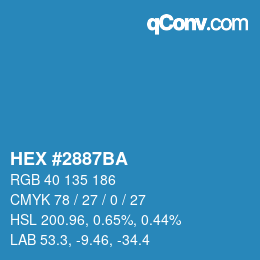 Color code: HEX #2887BA | qconv.com