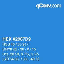 Color code: HEX #2887D9 | qconv.com