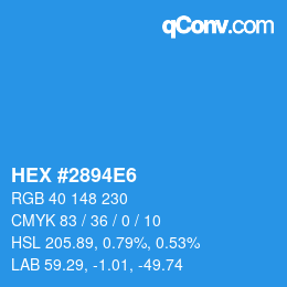 Color code: HEX #2894E6 | qconv.com