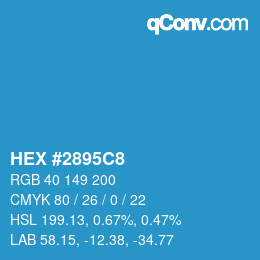 Color code: HEX #2895C8 | qconv.com