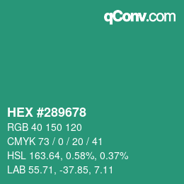 Color code: HEX #289678 | qconv.com