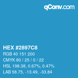 Color code: HEX #2897C8 | qconv.com