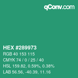 Color code: HEX #289973 | qconv.com