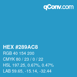 Color code: HEX #289AC8 | qconv.com