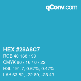 Color code: HEX #28A8C7 | qconv.com