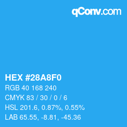 カラーコード: HEX #28A8F0 | qconv.com