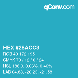 Farbcode: HEX #28ACC3 | qconv.com