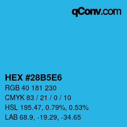 Color code: HEX #28B5E6 | qconv.com
