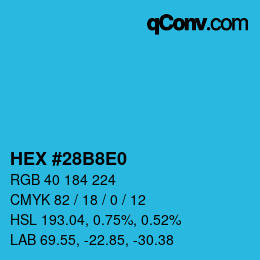 Color code: HEX #28B8E0 | qconv.com