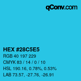 Color code: HEX #28C5E5 | qconv.com