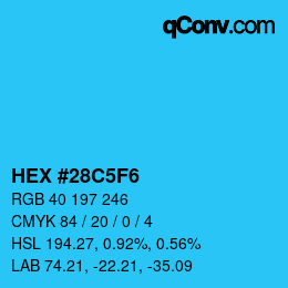 カラーコード: HEX #28C5F6 | qconv.com
