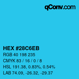 Color code: HEX #28C6EB | qconv.com