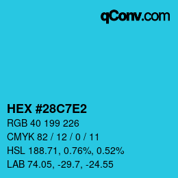 Color code: HEX #28C7E2 | qconv.com