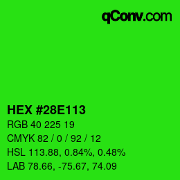 Color code: HEX #28E113 | qconv.com