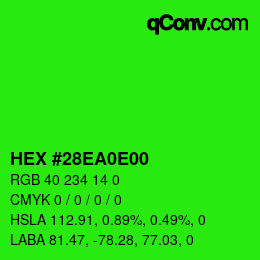 Color code: HEX #28EA0E00 | qconv.com