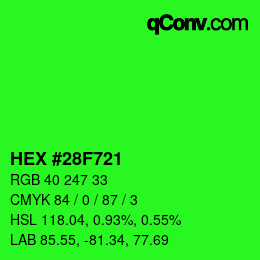 Color code: HEX #28F721 | qconv.com