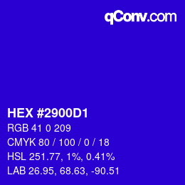 Color code: HEX #2900D1 | qconv.com