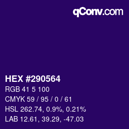 Color code: HEX #290564 | qconv.com