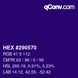 Color code: HEX #290570 | qconv.com