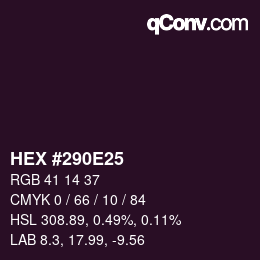 颜色代码: HEX #290E25 | qconv.com