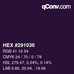 Color code: HEX #291036 | qconv.com