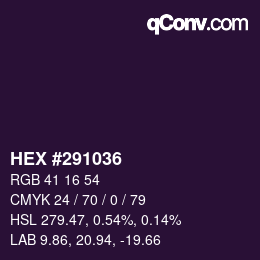 カラーコード: HEX #291036 | qconv.com