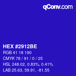 Color code: HEX #2912BE | qconv.com