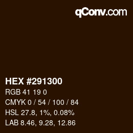 Código de color: HEX #291300 | qconv.com