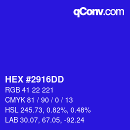 カラーコード: HEX #2916DD | qconv.com