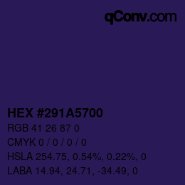 Color code: HEX #291A5700 | qconv.com