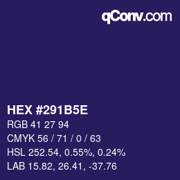 Código de color: HEX #291B5E | qconv.com