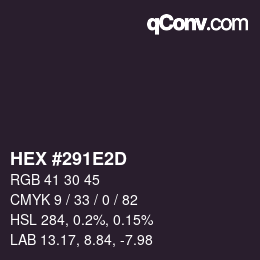 Color code: HEX #291E2D | qconv.com