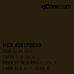 Color code: HEX #291F0E00 | qconv.com