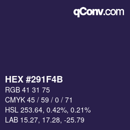 Color code: HEX #291F4B | qconv.com