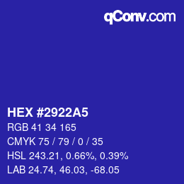 Color code: HEX #2922A5 | qconv.com