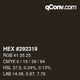 Color code: HEX #292319 | qconv.com