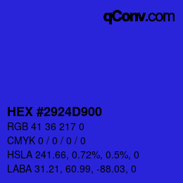 Color code: HEX #2924D900 | qconv.com