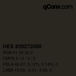 Color code: HEX #29272000 | qconv.com
