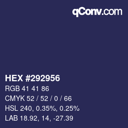 カラーコード: HEX #292956 | qconv.com