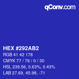 Color code: HEX #292AB2 | qconv.com
