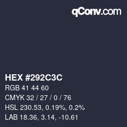 Color code: HEX #292C3C | qconv.com