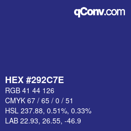 Color code: HEX #292C7E | qconv.com