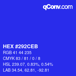 カラーコード: HEX #292CEB | qconv.com