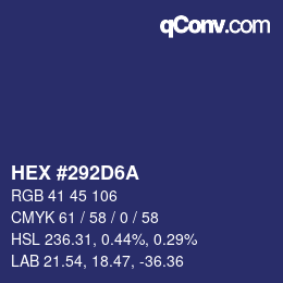 Color code: HEX #292D6A | qconv.com