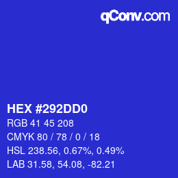 カラーコード: HEX #292DD0 | qconv.com
