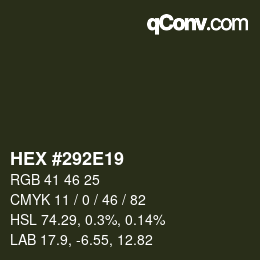 颜色代码: HEX #292E19 | qconv.com