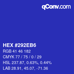 Color code: HEX #292EB6 | qconv.com