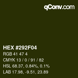 颜色代码: HEX #292F04 | qconv.com